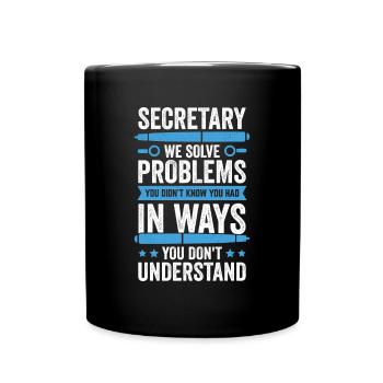 Drôle de secrétariat Secrétaire Cadeau - Mug uni - noir - Devant