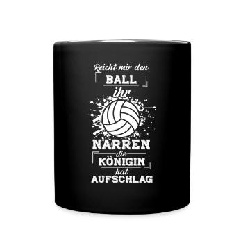 Volleyball Turnier Spruch, Volleyball Geschenk - Tasse einfarbig - Schwarz - Vorne