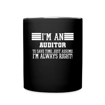 Auditor Gift, ich bin ein Auditor, um Zeit zu sparen - Tasse einfarbig - Schwarz - Vorne