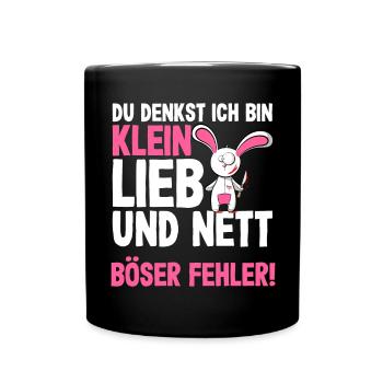 Böses Hasi Klein Lieb Und Nett Halloween Kostüm - Tasse einfarbig - Schwarz - Vorne