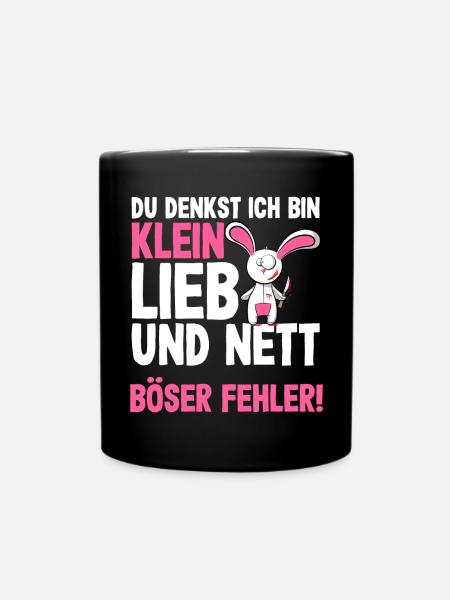 Böses Hasi Klein Lieb Und Nett Halloween Kostüm - Tasse einfarbig - Schwarz