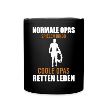 Bademeister Rettungsschwimmer Opa Spruch Geschenk - Tasse einfarbig - Schwarz - Vorne