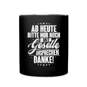 Gesellenprüfung Geselle - Tasse einfarbig - Schwarz - Vorne