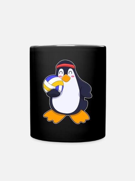 Pinguin Volleyballspieler Volleyball - Tasse einfarbig - Schwarz