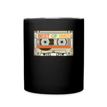 Vintage Cassette Tape Birthday Gifts Retro Born - Full Colour Mug - black - Front