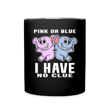 Pink Or Blue - Baby Announcement - Full Colour Mug - black - Front