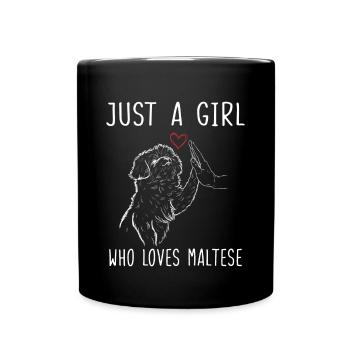 Just A Girl Who Loves Maltese Maltese Love - Full Colour Mug - black - Front