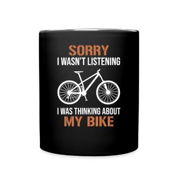 Bike MTB Mountain Bike Funny Saying Gift - Full Colour Mug - black - Front