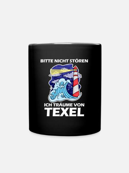 Texel Leuchtturm Nordsee - Tasse einfarbig - Schwarz