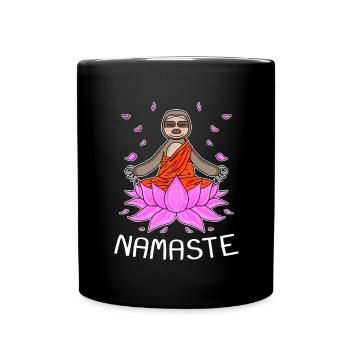 Yoga Namaste Sloth - Full Colour Mug - black - Front