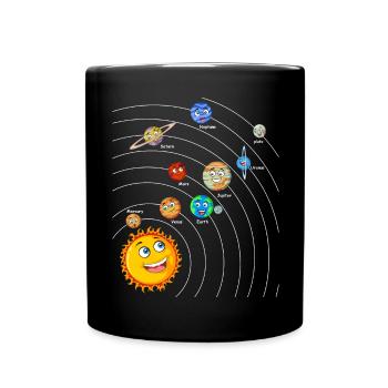 Sonnensystem - Tasse einfarbig - Schwarz - Vorne