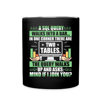 Database Administrator SQL Database Admin - Full Colour Mug - black - Front