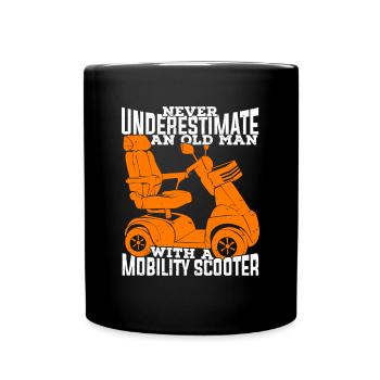 Grandpa Electric Vehicle Old Man Grandfather Gift - Full Colour Mug - black - Front