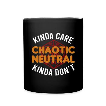 Funny RPG Gamer Kinda Care Chaotic Neutral Kinda D - Full Colour Mug - black - Front