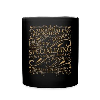 Good Omens Aziraphale's Bookshop T-Shirt - Tasse einfarbig - Schwarz - Vorne