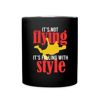 Le parachutisme n’est pas voler, c’est une chute - Mug uni - noir - Devant