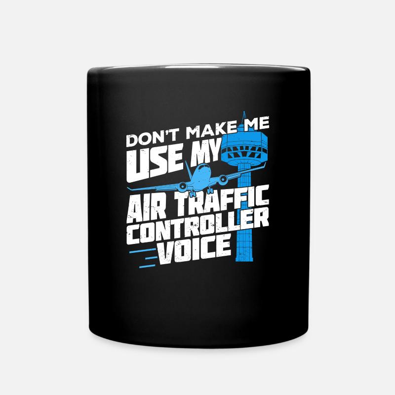 Lustiges Fluglotse Flugverkehrsleiter Geschenk - Tasse einfarbig - Schwarz