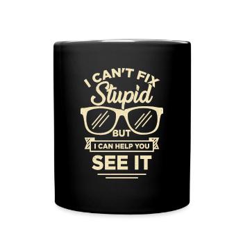 Lustiges Optiker Augenarzt Augenoptiker Geschenk - Tasse einfarbig - Schwarz - Vorne