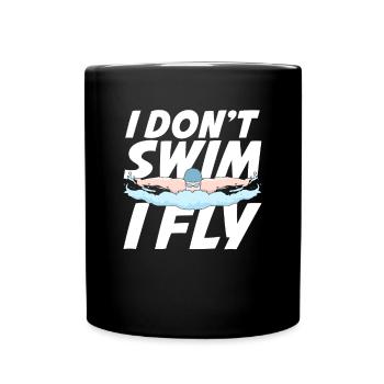 Natation Butterfly Sport nageur cadeau - Mug uni - noir - Devant