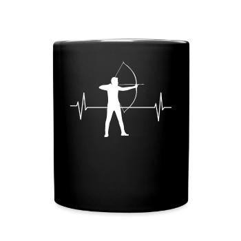 Archery Archery Archer Heartbeat Line - Full Colour Mug - black - Front