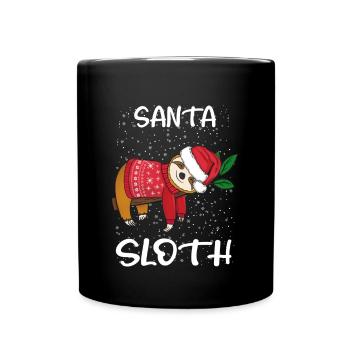 Christmas muffle sloth Santa Sloth - Full Colour Mug - black - Front
