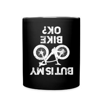 Radfahren Radfahrer - Tasse einfarbig - Schwarz - Vorne