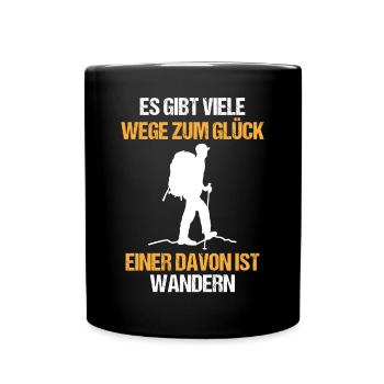 Wandern Outdoor Berge Wanderer Lustiger Spruch - Tasse einfarbig - Schwarz - Vorne