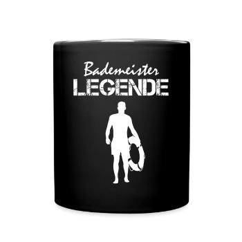 Bademeister Legende Rettungsschwimmer Geschenk - Tasse einfarbig - Schwarz - Vorne