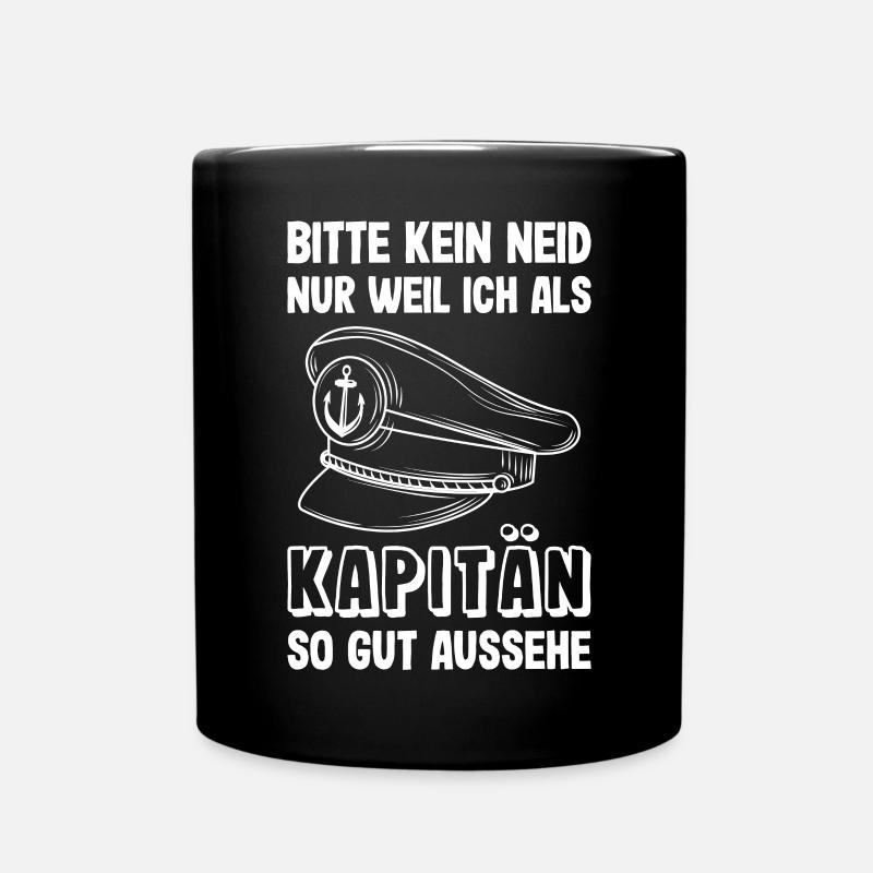 Kapitän Mütze Käptn Bootsführerschein Schifffahrt - Tasse einfarbig - Schwarz