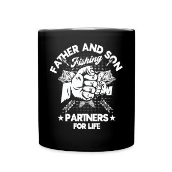 Father And Son Fishing Paryners For Life Funny - Full Colour Mug - black - Front