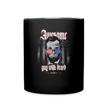 Lincoln GeilerType avec bart USA Cadeau Barbier - Mug uni - noir - Devant