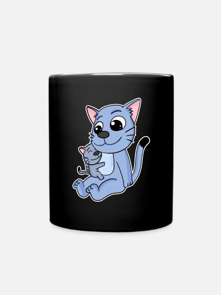 Famille chat - Chat avec bébé - Chat - Mug uni - noir