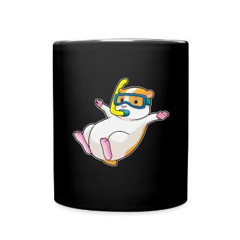 Hamster Taucher Schnorchel Tauchen - Tasse einfarbig - Schwarz - Vorne