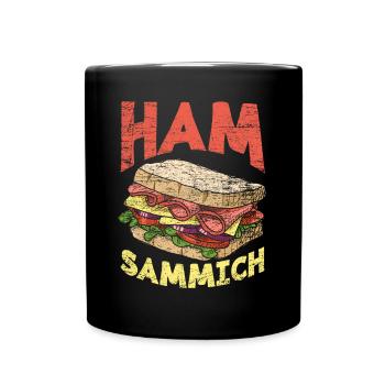 Ham Bread Funny Sandwich - Full Colour Mug - black - Front