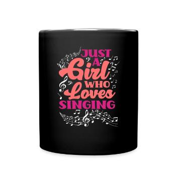Music Notes Singing Funny Singing - Full Colour Mug - black - Front
