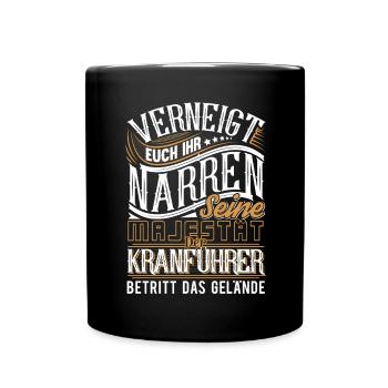 Kranführer - Tasse einfarbig - Schwarz - Vorne