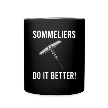 Lustiger Sommelier Sommeliers machen es besser Wei - Tasse einfarbig - Schwarz - Vorne