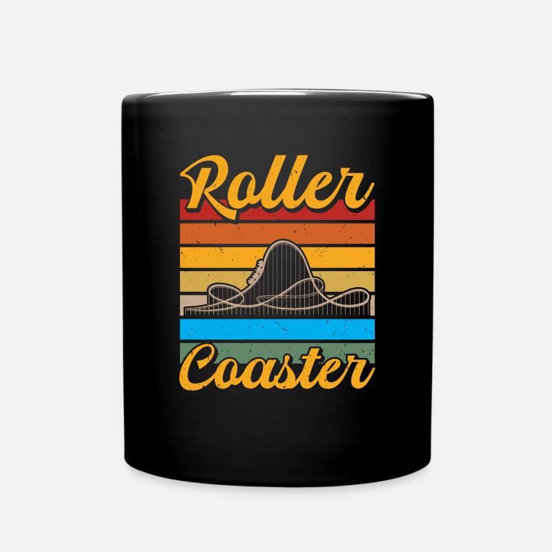 Roller Coaster, Achterbahn, Freizeitpark, Freude - Tasse einfarbig - Schwarz
