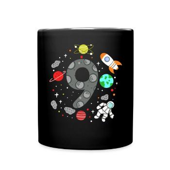 9. Geburtstag Weltraum Astronaut - Tasse einfarbig - Schwarz - Vorne
