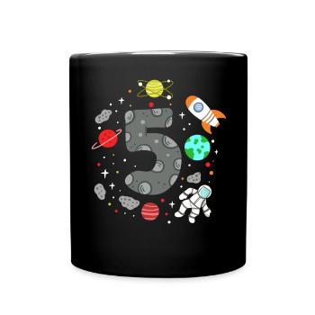 5. Geburtstag Weltraum Astronaut - Tasse einfarbig - Schwarz - Vorne