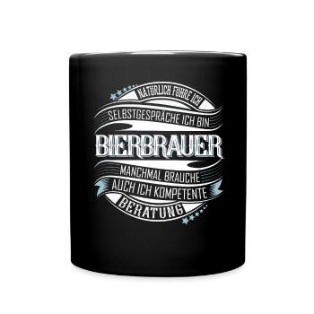 Bierbrauer - Tasse einfarbig - Schwarz - Vorne