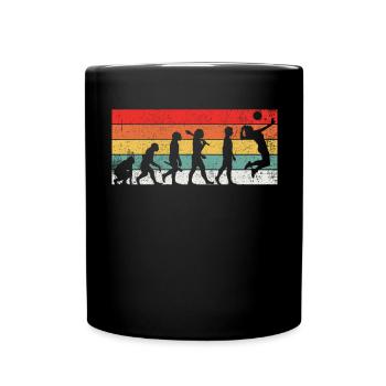 Volleyball Evolution - Tasse einfarbig - Schwarz - Vorne