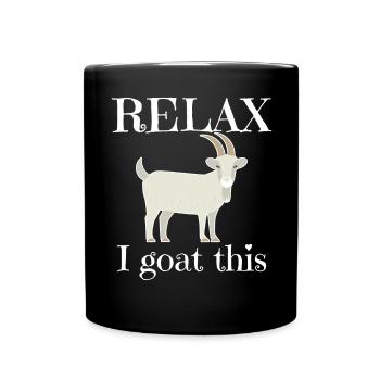 Détends-toi je chèvre ça - Mug uni - noir - Devant