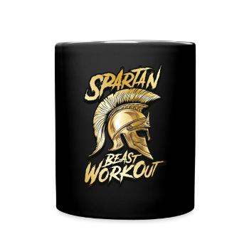 spartan beast workout gold - Full Colour Mug - black - Front