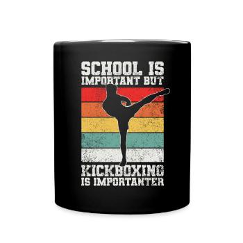 Kickboxen Kickboxer - Tasse einfarbig - Schwarz - Vorne