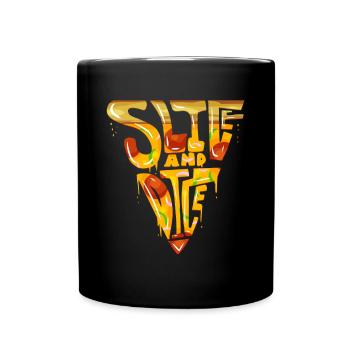 Découpage Et Cubes De Pizzas Pour la pizza - Mug uni - noir - Devant