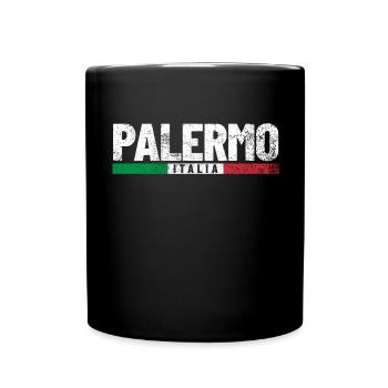 Palermo Italien Flagge - Tasse einfarbig - Schwarz - Vorne