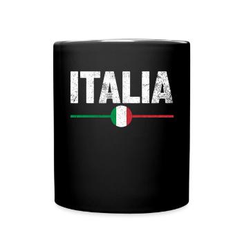 Italien Flagge Italienisch - Tasse einfarbig - Schwarz - Vorne