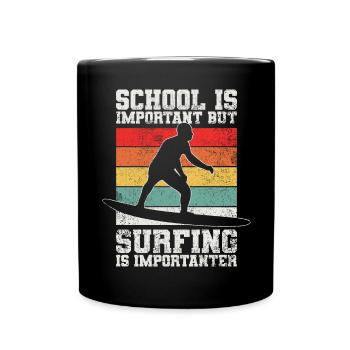 Surfen Surfer - Tasse einfarbig - Schwarz - Vorne
