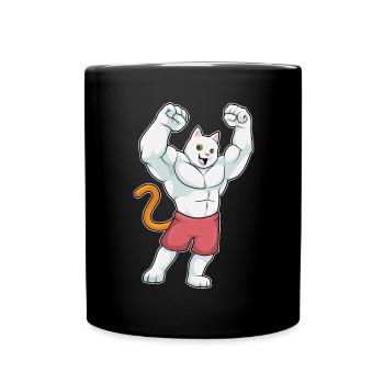 Cat Bodybuilder Bodybuilding Sport - Full Colour Mug - black - Front